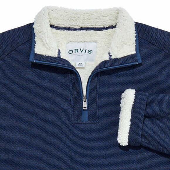 New Orvis Men’s Fleece Lined Quarter Zip Sweatshirt Pullover Top - Picture 4 of 8